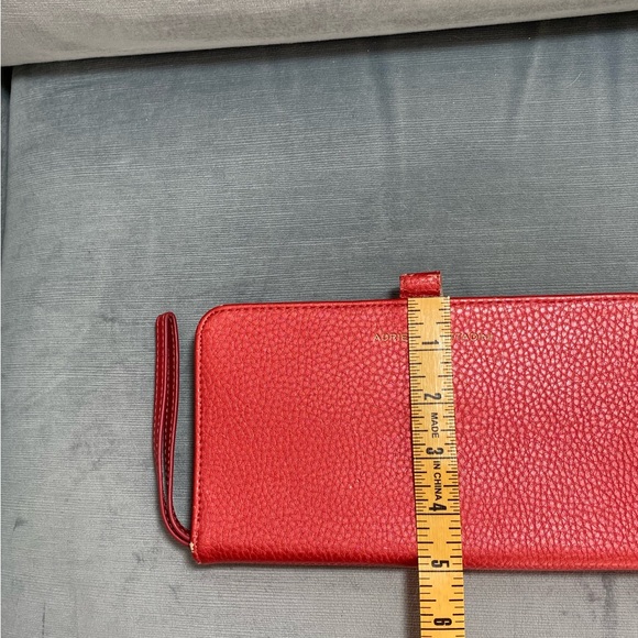Adrienne Vittadini Studio clutch wallet, red/coral, wrist strap 9” x 5” x .5” - Picture 14 of 16
